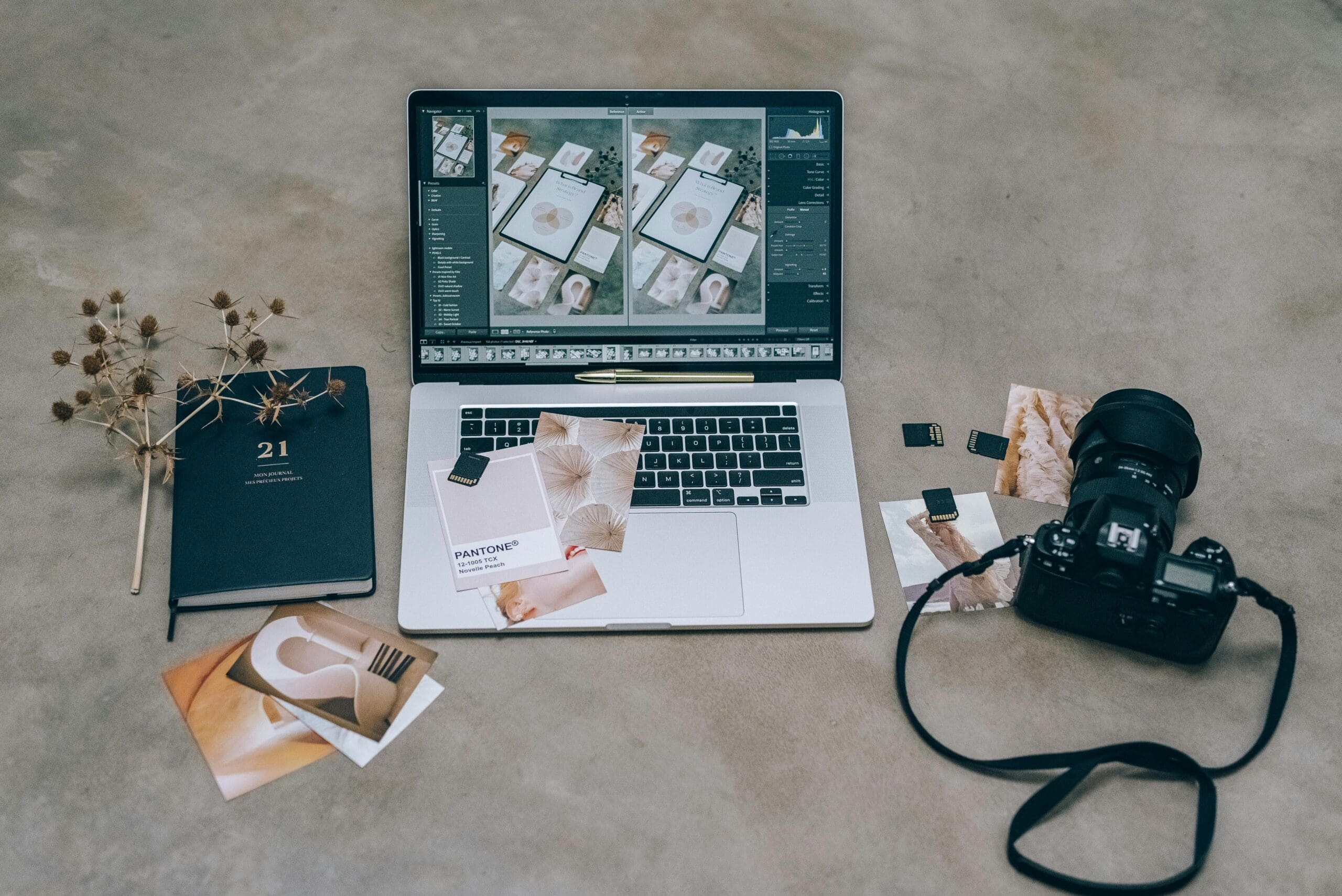 A laptop in a cozy environment, representing the thoughtful planning of a digital marketing strategy to attract clients and grow female-owned service businesses. #digitalmarketingplan #marketingstrategy #marketingforfemaleentrepreneurs